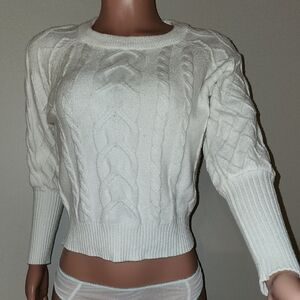 Tahari Ivory Cable Knit Sweater